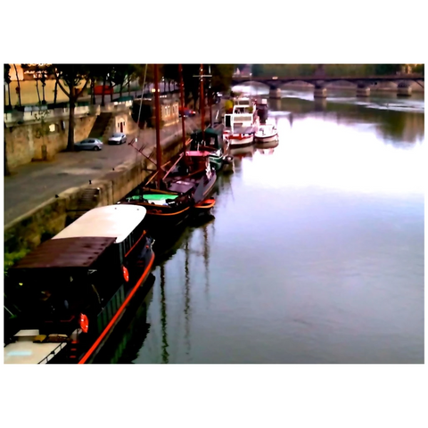 Boats on the Seine 5x7 Canvas Mini