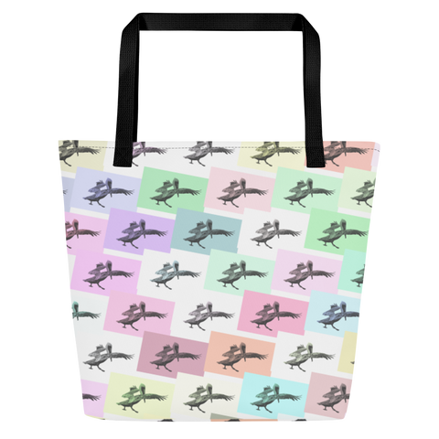 Pretty Pelicans All-Over Print Large Tote Bag