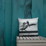 Pelican on a Pier Premium Pillow