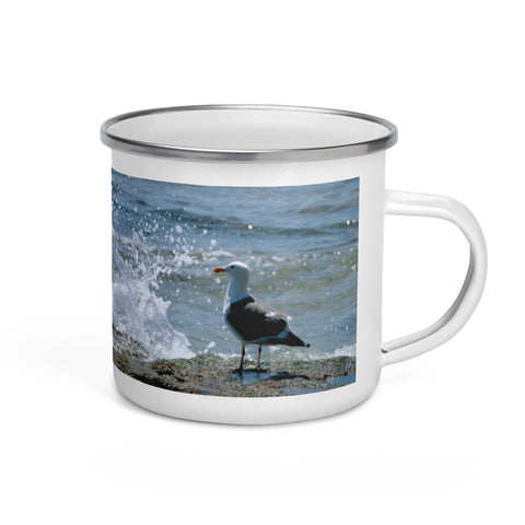 Splish Splash Seagull Enamel Mug
