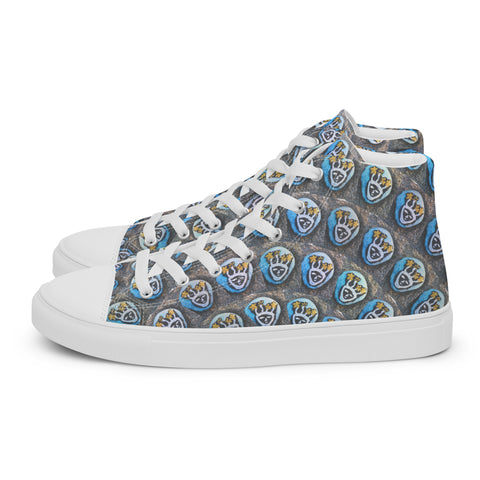 Swirling Beach Face men's high top canvas shoes