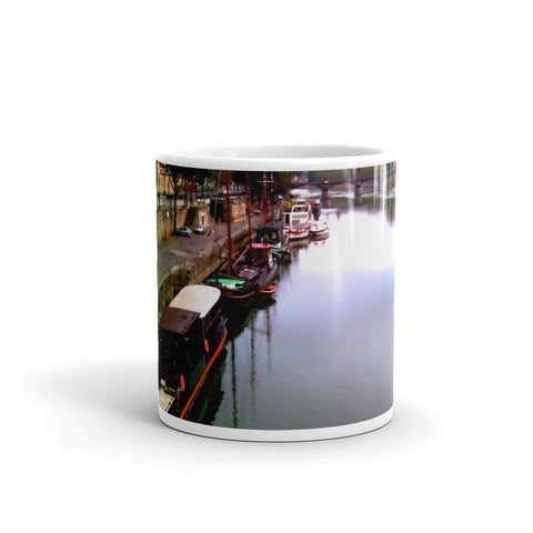 Boats on the Seine Coffee Mug