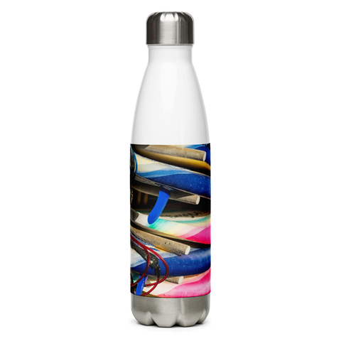 Stack of Surfboards Stainless Steel Water Bottle