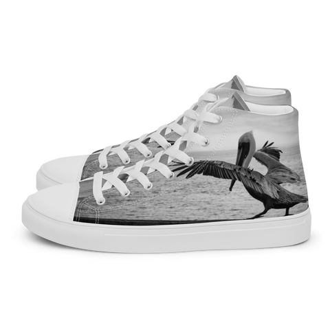 Pelican on a Pier women’s high top canvas shoes