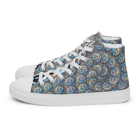Swirling Beach Face Women’s High Top Canvas Shoes